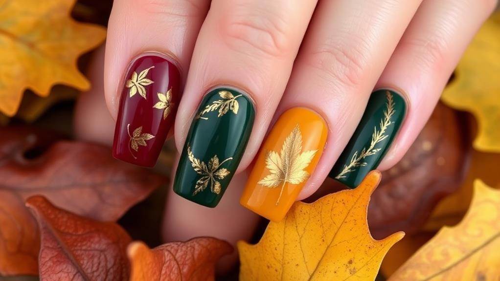 chic fall acrylic nails