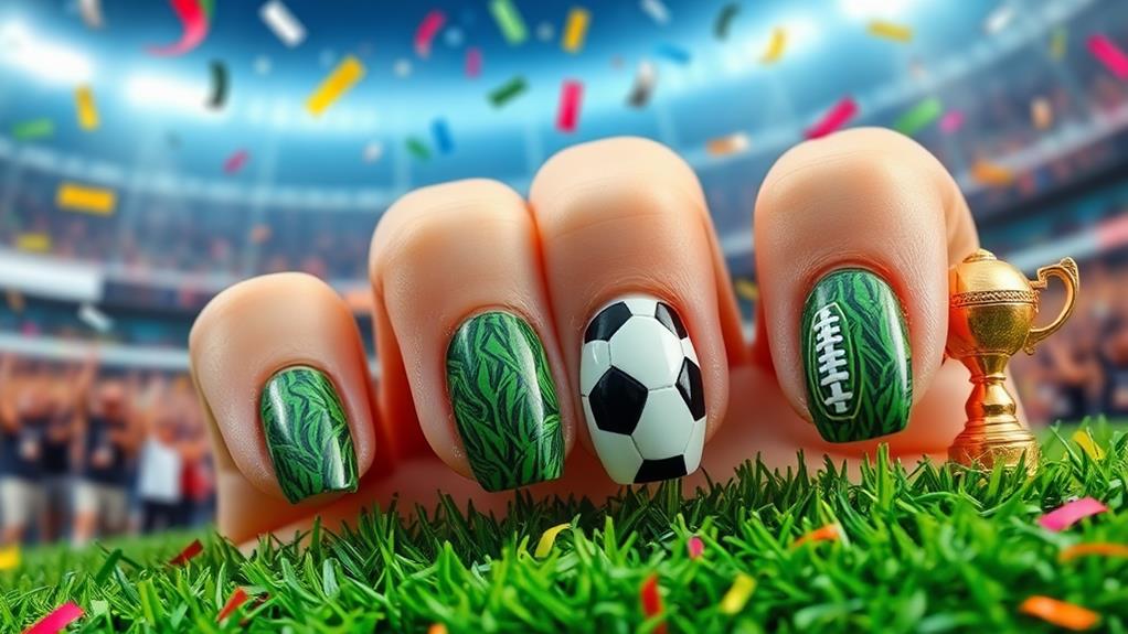 creative football nail designs