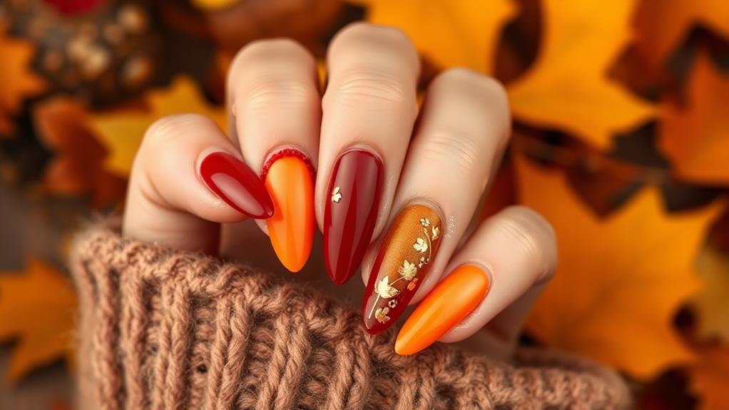 fall almond nail designs