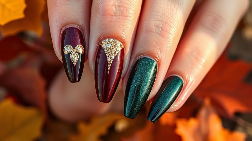 fall chrome nail designs