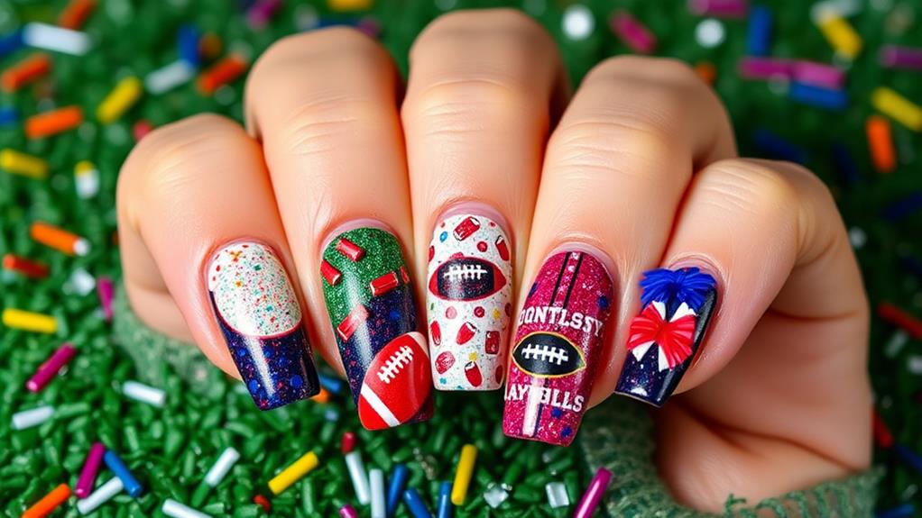 game day nail inspiration