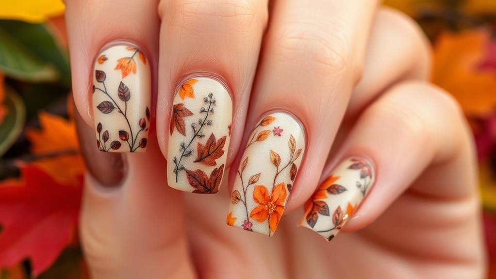 organic themed nail designs