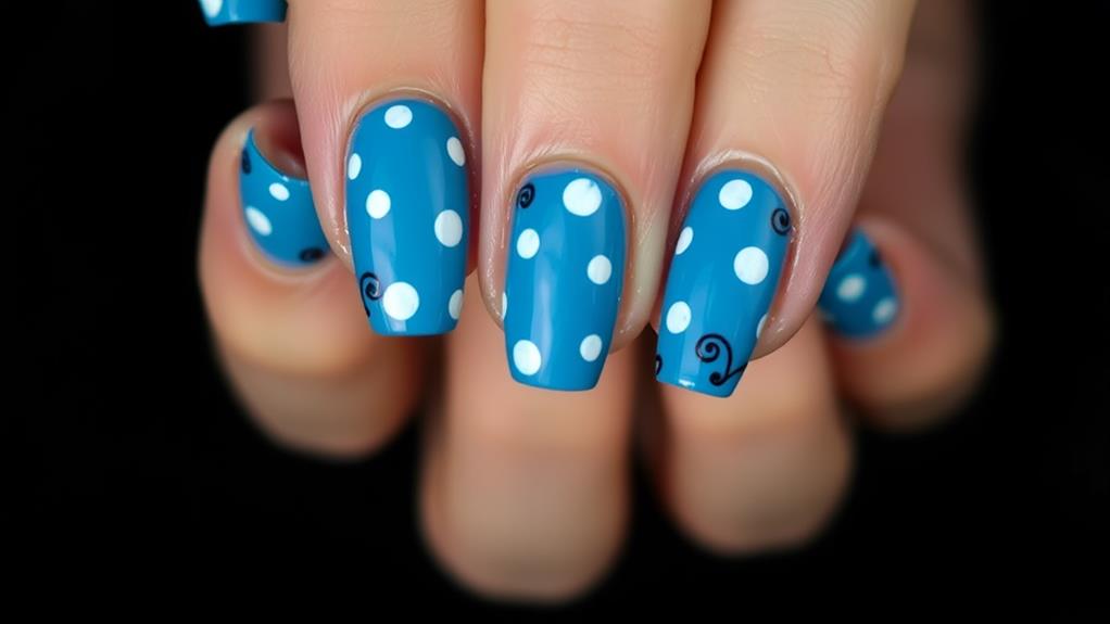 playful blue polka dots