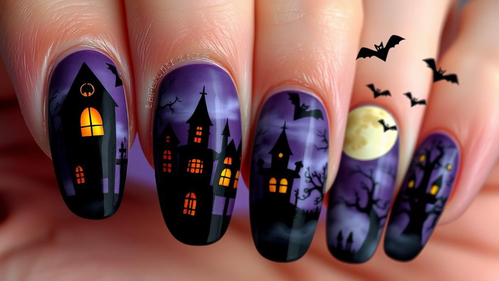 spooky themed nail design