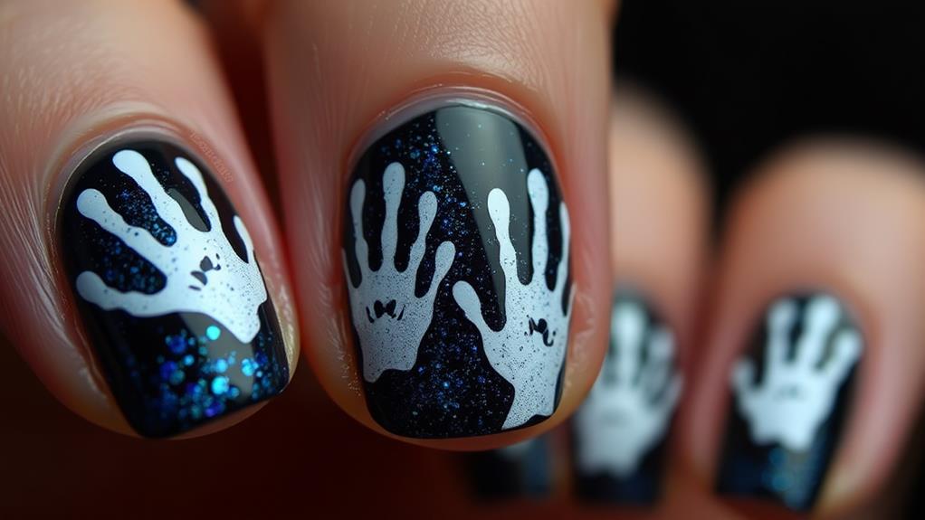 spooky themed nail design