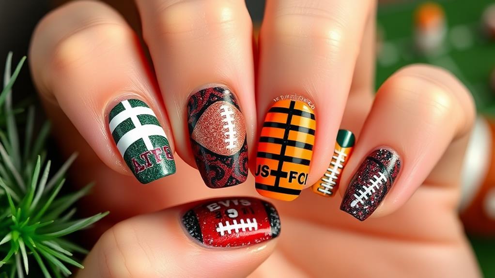 sporty team inspired manicure