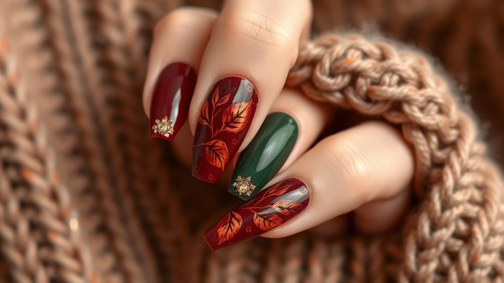 trendy short fall nails