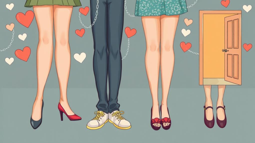 leg shape indicates relationship style